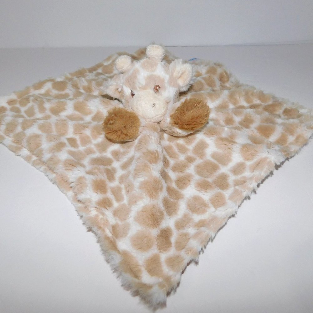 Aurora Baby Giraffe Rattle Security Blanket Tan White Brown New without Tag